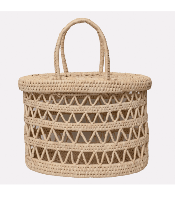 Handmade Date Leaf Basket with Lid