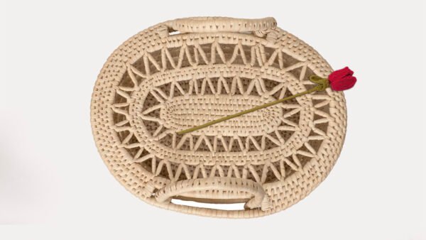 Handmade Date Leaf Basket with Lid - Image 3